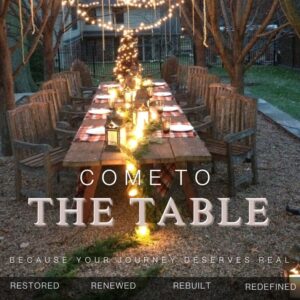 Women participating in the Come to the Table Retreat, engaging in guided sessions and enjoying breathtaking scenery.